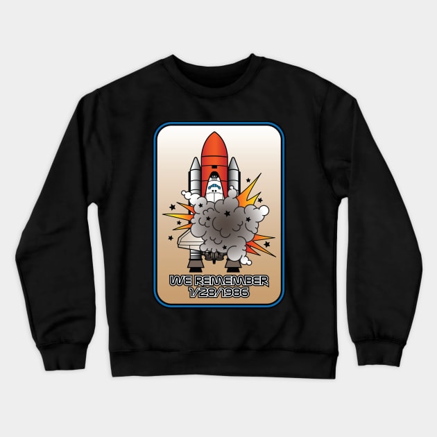 Space Shuttle Challenger We Remember Crewneck Sweatshirt by OrneryDevilDesign